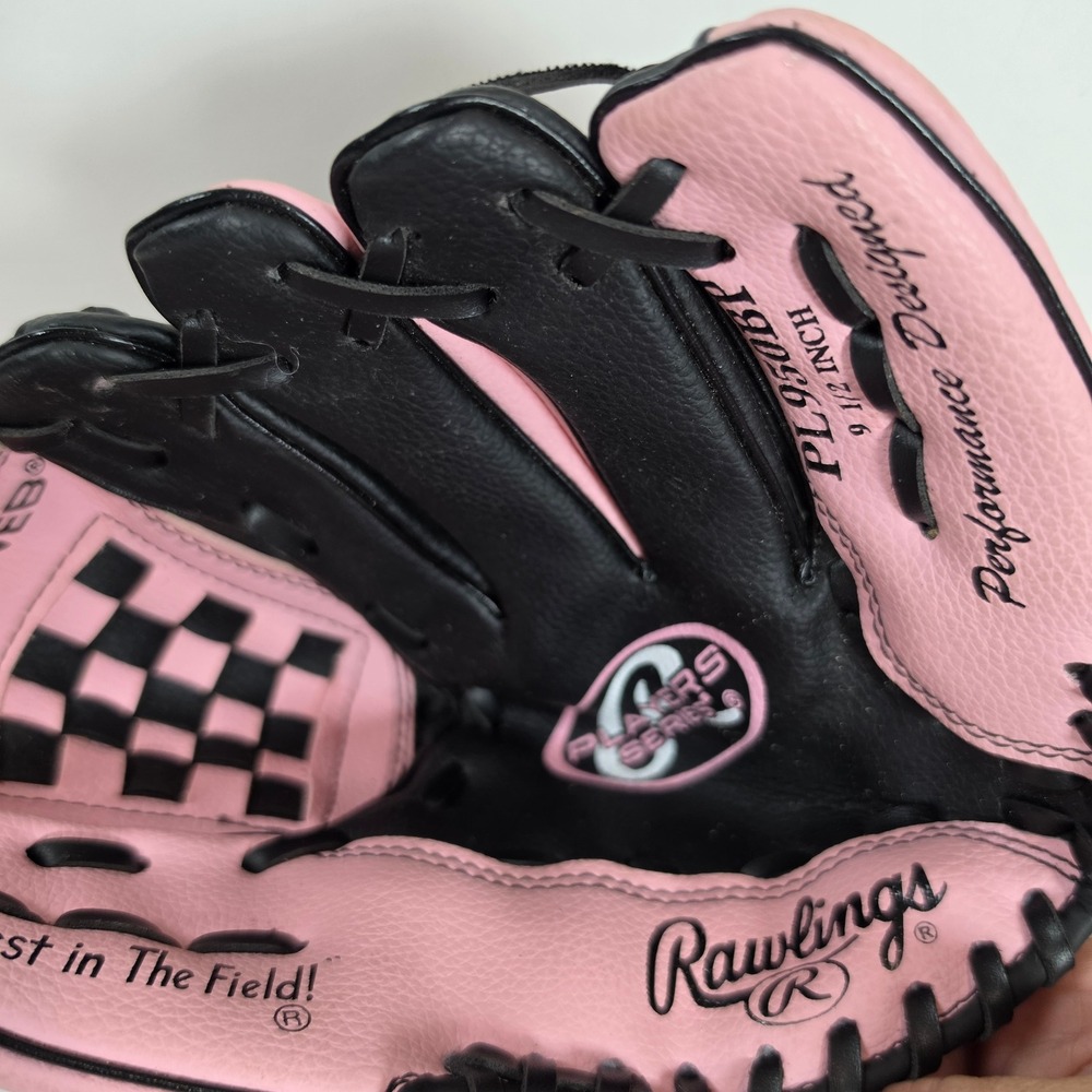 Rawlings Players Series PL950BP Pink Black 9.5" Youth TBall Baseball Glove‎ RHT